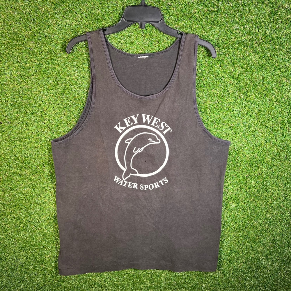 Key West Water Sports Dolphin Graphic‎ Tank Top Black Mens XL